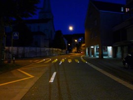 Solar Led Lamp infront of an pedestian crossing